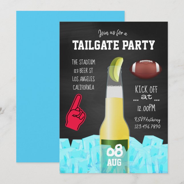 Invitation de la partie de football de Chalkboard (Devant / Derrière)