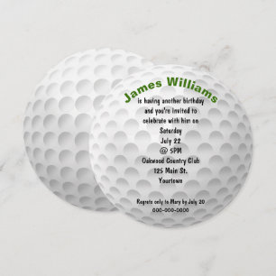 Invitation de la partie de golf de Birthday