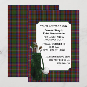 Invitation de la partie de golf de Hargis Plaid Gr