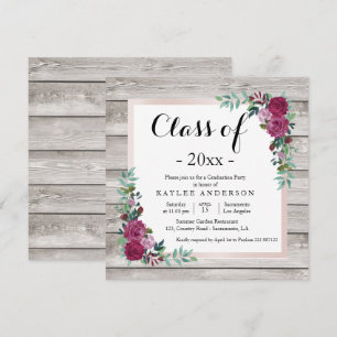 Invitation de la partie de graduation chic Wood
