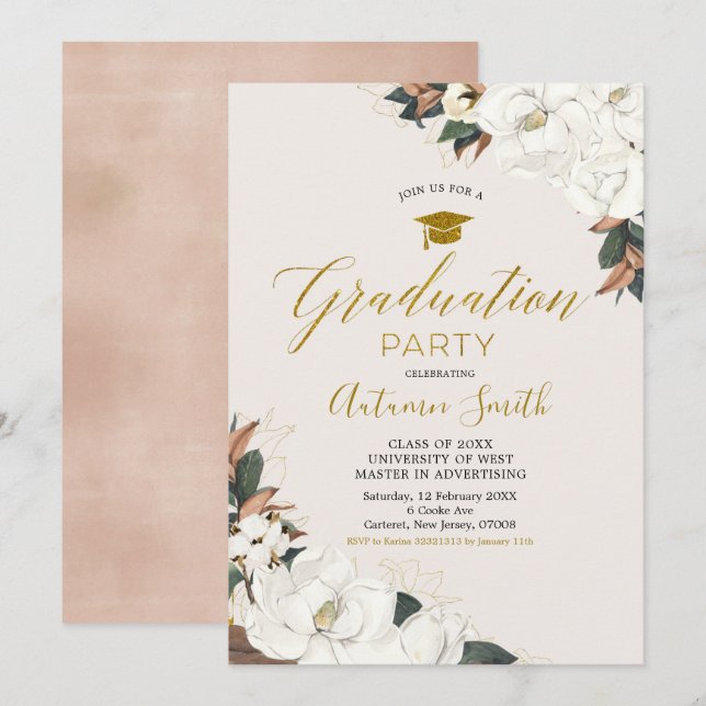 Invitation de la partie de graduation de la Magnol (Devant / Derrière)