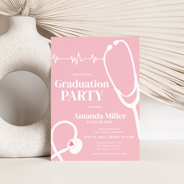 Invitation de la partie de graduation de l'infirmi (Nursing Medical Graduation Party Invitation)