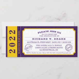 invitation de la partie de graduation de Purple & 