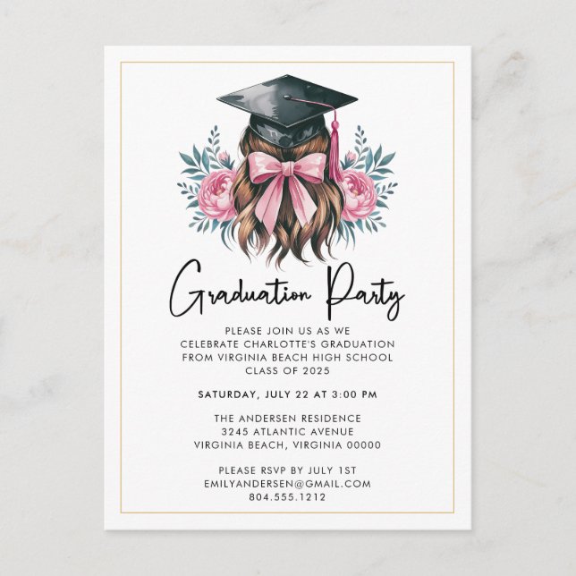 Invitation de la partie de graduation Décontractée (Devant)