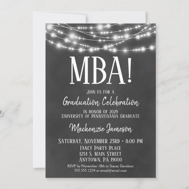 Invitation de la partie de graduation du MBA Busin (Devant)