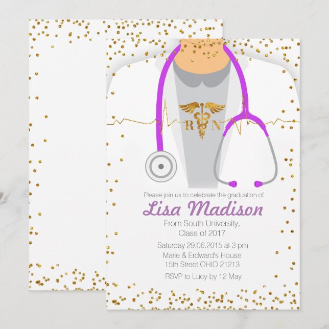Invitation de la partie de graduation en soins inf (Devant / Derrière)