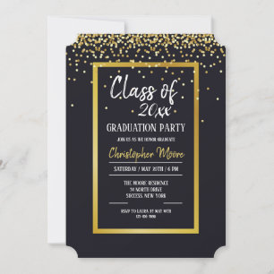 Invitation de la partie de graduation Gold Dust