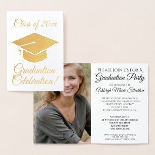 Invitation de la partie de graduation Gold Foil