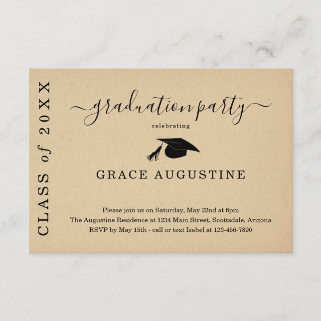 Invitation de la Partie de graduation Insérer (Devant)