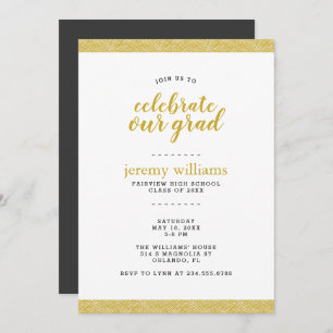 Invitation de la partie de graduation moderne Gold