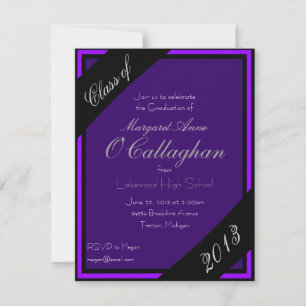 Invitation de la partie de graduation pourpre