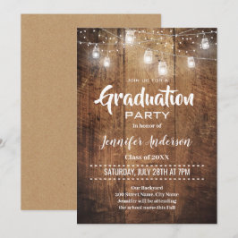 Invitation de la partie de graduation rustique
