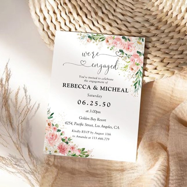 Invitation de la partie de l'engagement de Rose ro (Créateur téléchargé)