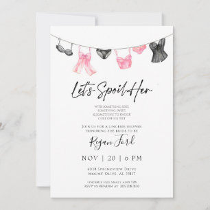 Invitation de la partie de lingerie aquarelle