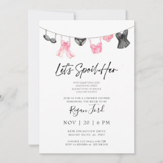 Invitation de la partie de lingerie aquarelle