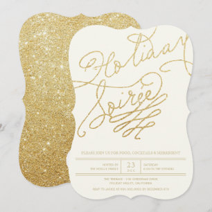 Invitation de la partie de Parties scintillant d'o