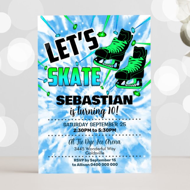 Invitation de la partie de patinage sur glace Garç (Boy Ice Skating Party Invitation)