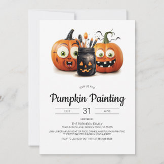 Invitation de la partie de peinture Citrouille d'H