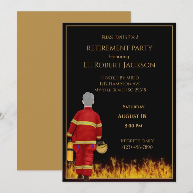 Invitation de la partie de retrait de la flamme de (Devant / Derrière)