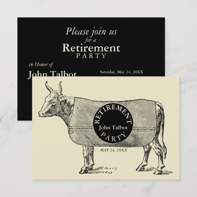 Invitation de la partie de retraite à couverture d (Devant / Derrière)