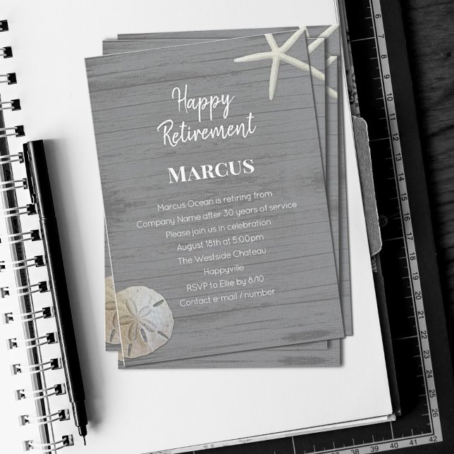 Invitation de la partie de retraite Beach Shells (Créateur téléchargé)