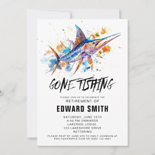 Invitation de la partie de retraite de pêche (Devant)