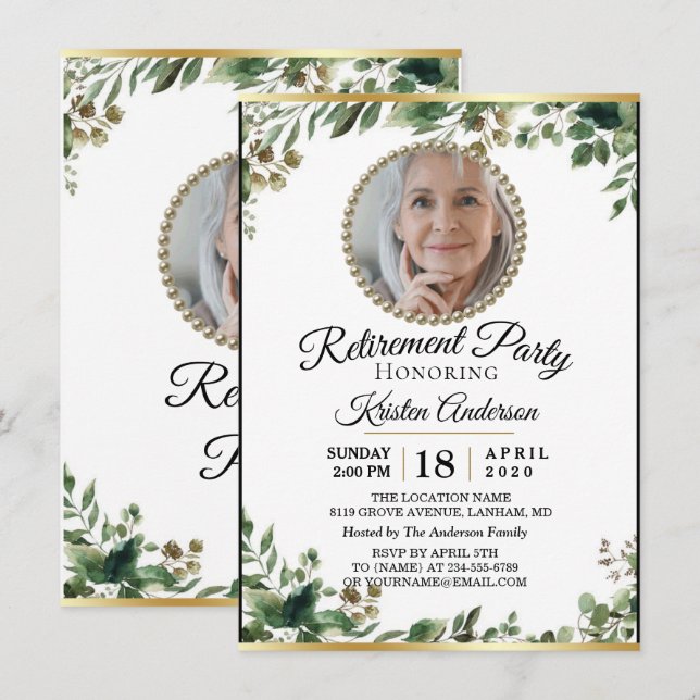 Invitation de la partie de retraite Eucalyptus de  (Devant / Derrière)