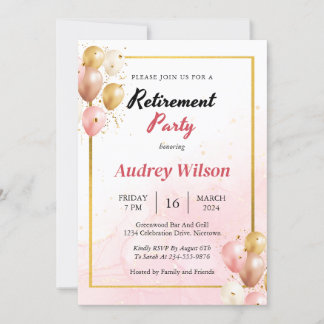 Invitation de la partie de retraite Or rose modern