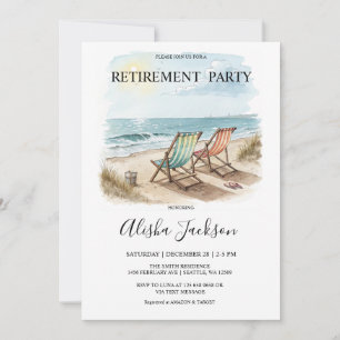 Invitation de la partie de retraite - Plage Lounge