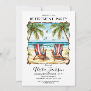 Invitation de la partie de retraite - Plage Lounge