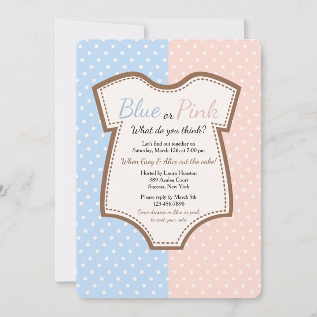 Invitation de la partie de révélation de genre (Devant)