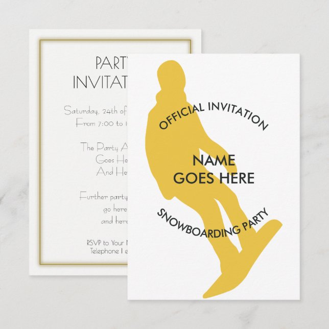 Invitation de la partie de surf sur mesure (Devant / Derrière)