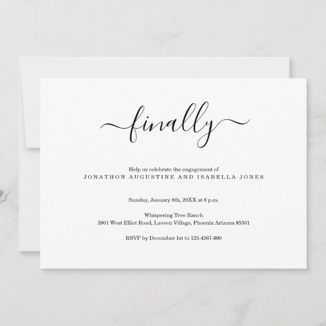 Invitation de la partie d'engagement (Devant)