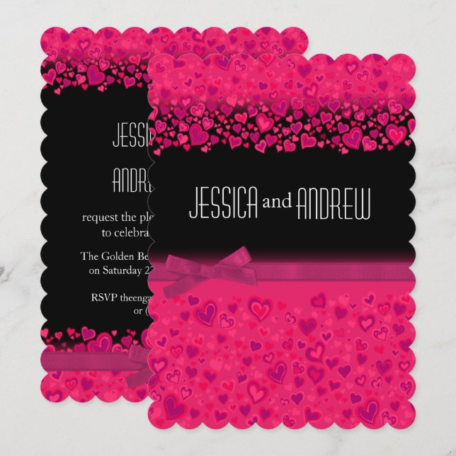 Invitation de la partie d'engagement aux coeurs no (Devant / Derrière)