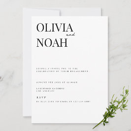 Invitation de la partie d'engagement blanc moderne