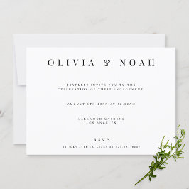 Invitation de la partie d'engagement blanc moderne