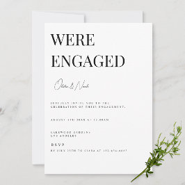 Invitation de la partie d'engagement blanc moderne