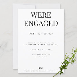 Invitation de la partie d'engagement blanc moderne
