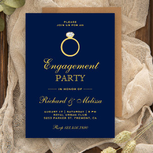 Invitation de la partie d'engagement Blue Gold Dia
