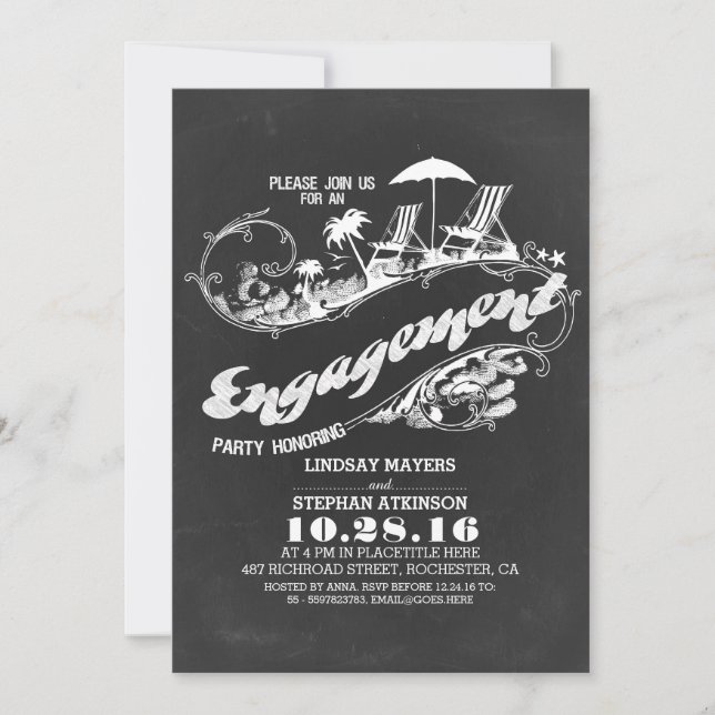 invitation de la partie d'engagement de plage de c (Devant)