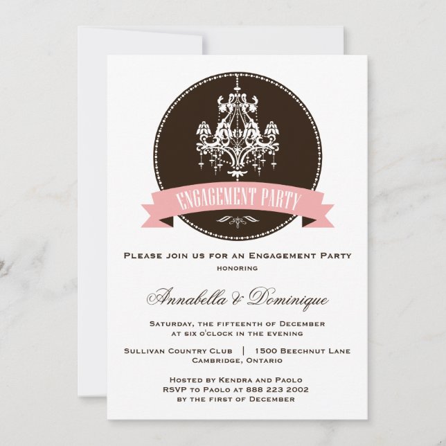 Invitation de la partie d'engagement du lustre vin (Devant)