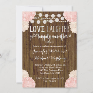 Invitation de la partie d'engagement en bois rose 