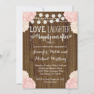 Invitation de la partie d'engagement en bois rose
