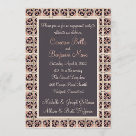 Invitation de la partie d'engagement en tuiles esp
