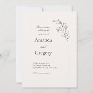 Invitation de la partie d'engagement floral modern