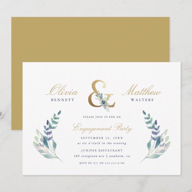 Invitation de la partie d'engagement florale de lu (Devant / Derrière)
