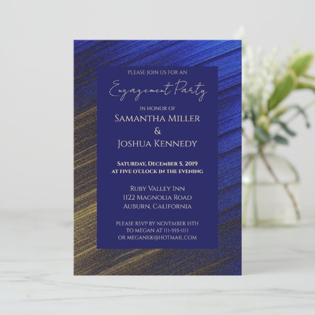 Invitation de la partie d'engagement Gold et Blue (Debout devant)