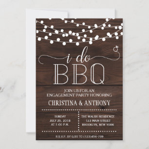 Invitation de la partie d'engagement I Do BBQ