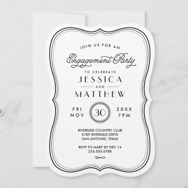Invitation de la partie d'engagement Kraft Art Déc (Devant)