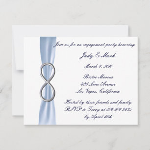 Invitation de la partie d'engagement Mariage Blue